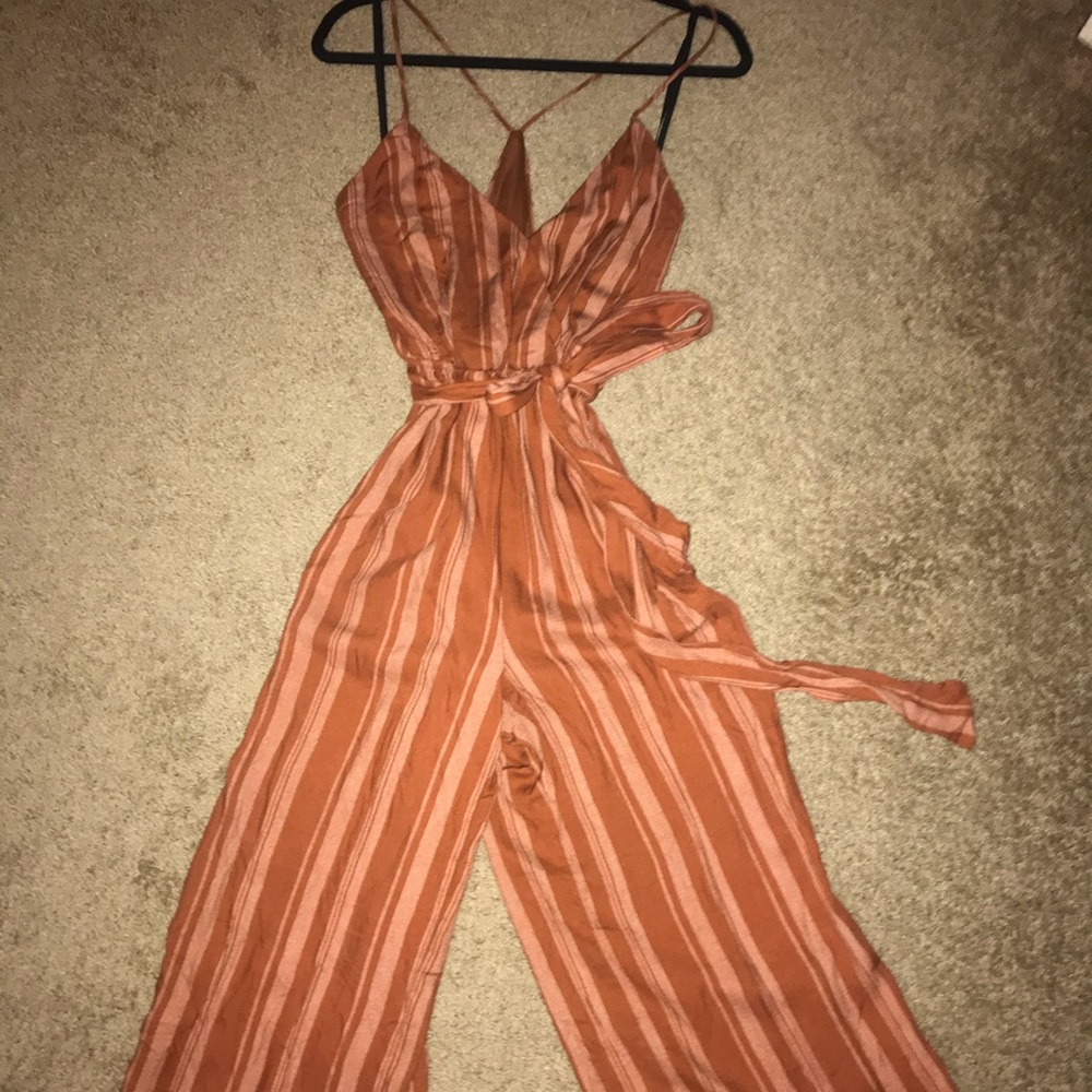 Burnt orange mid calf jumpsuit BRAND NEW